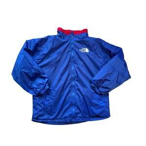 VTG The North Face Warm-Up Windbreaker Jacket Fleece Lined Blue Red Size M